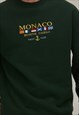 MONACO VINTAGE EMBROIDERED GREEN SWEATSHIRT