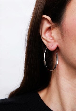 BIG CREOLE STERLING SILVER EARRING