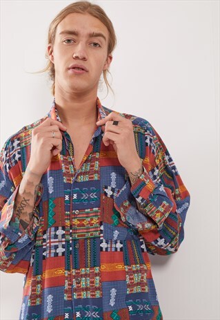 VINTAGE PATTERNED FESTIVAL LONG SLEEVE SHIRT