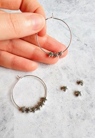 STAR CLUSTER HOOP EARRINGS