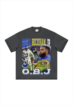 Grey OBJ  Graphic fans Retro T shirt tee 