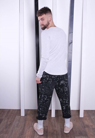 VINTAGE 90S PATTERNED CRAZY PRINT TROUSERS. UNISEX. GYM