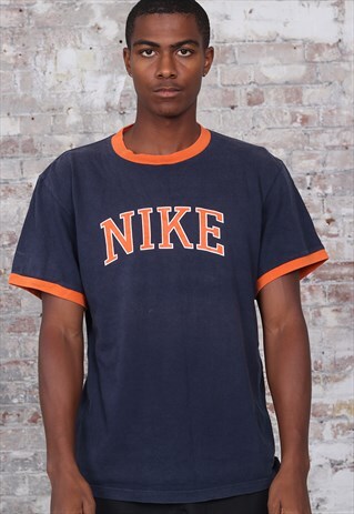 VINTAGE NIKE LOGO T-SHIRT BLUE ORANGE