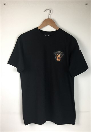90'S BOX FIT ROTTWEILER DOG T-SHIRT IN BLACK SIZE SMALL