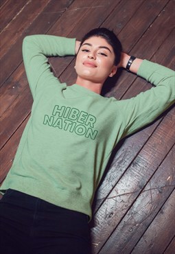 Adolescent clothing hibernation design jumper in green