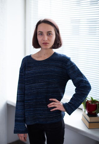 VINTAGE 90'S BLUE COTTON JUMPER