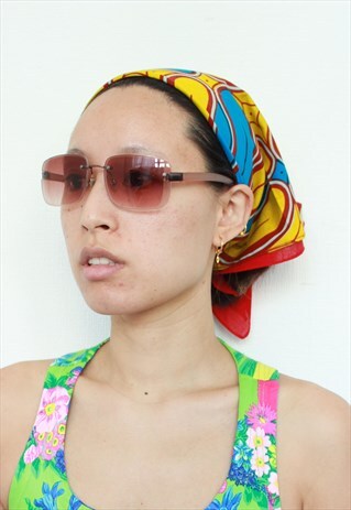 Y2K STYLE BROWN LEN SQUARE SUNGLASSES