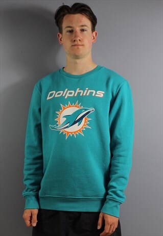 VINTAGE NFL MIAMI DOLPHINS SWEATSHIRT IN BLUE WITH PRINTED L