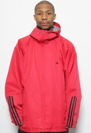 VINTAGE ADIDAS TRACK WATERPROOF JACKET RED