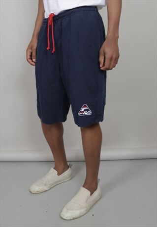 VINTAGE 80'S FILA NAVY TRACKSUIT SHORTS