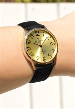 Yellow & Gold Leather Watch