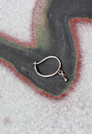HANDMADE SILVER CARTILAGE HOOP WITH A BALL