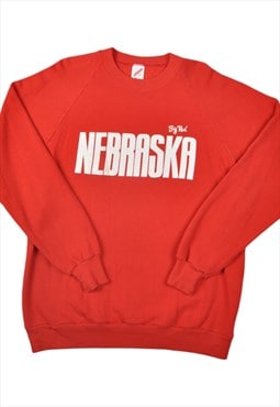 Vintage Big Red Nebraska University Sweater Red Medium