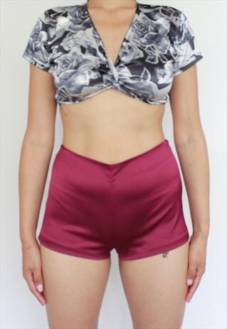 Y2K HIGH WAIST PURPLE MINI DISCO SHORTS