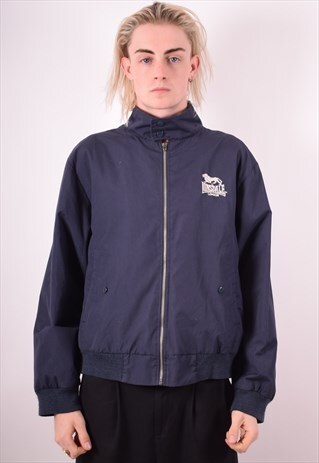 LONSDALE MENS VINTAGE JACKET XL NAVY BLUE 90S
