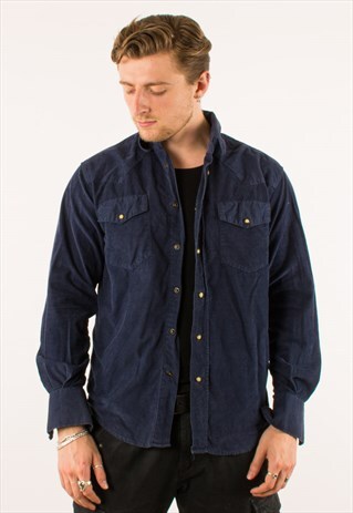 VINTAGE BLUE CORDUROY SHIRT
