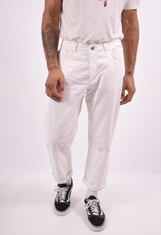 FERRE MENS VINTAGE TROUSERS W33 L29 WHITE 90S