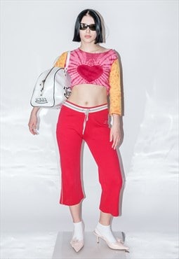 Vintage Y2K R'n'B star jogger culottes in tomato red