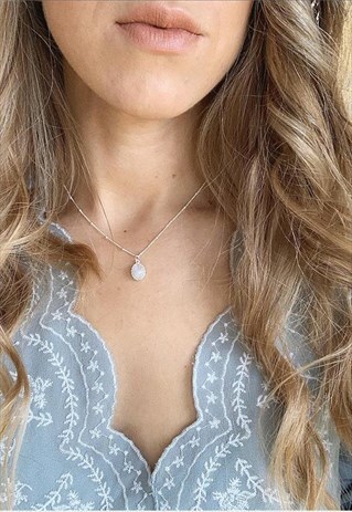 925 STERLING SILVER RAINBOW MOONSTONE NECKLACE