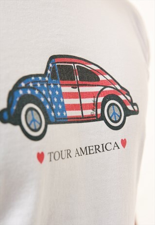 90S VINTAGE OLDSCHOOL TOUR AMERICA COTTON T-SHIRT 15501