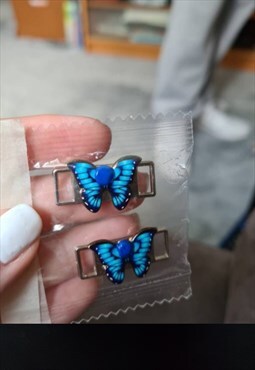 Blue Butterfly Nike Air Force 1 buckles 