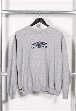 Vintage Umbro Sweatshirt in Grey Crewneck Jumper Small