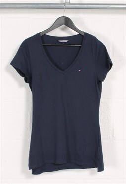 Vintage Tommy Hilfiger T-Shirt in Navy Lounge Tee Large