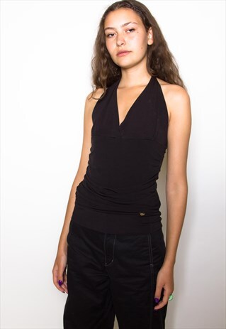 VINTAGE 90S ROBERTO CAVALLI HALTER TOP ID:A021