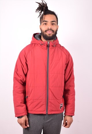 FILA MENS VINTAGE JACKET MEDIUM RED 90S