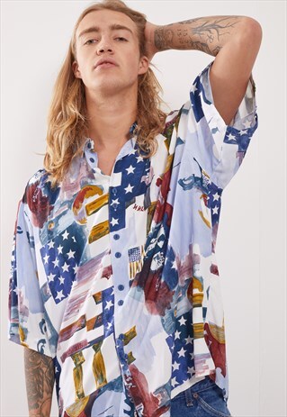VINTAGE PATTERNED FESTIVAL SHORT SLEEVE SHIRT