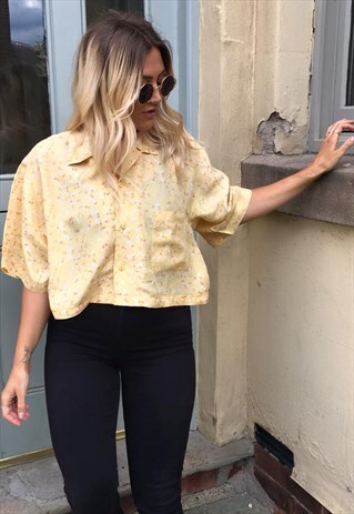 FLORAL VINTAGE CROP SHIRT