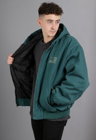 VINTAGE HOODED WORKER CHORE JACKET X325