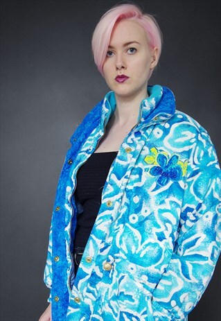 VINTAGE 80S HAWAIIAN PRINT SKI JACKET