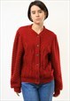 LOVELY VINTAGE CARDIGAN WITH POPCORN  KNITTED JACKET  3725