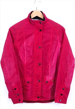 Vintage  Barbour Bomber Jacket Pink Red Button Up 90s