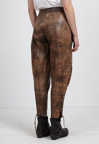 VINTAGE BROWN LEATHER TROUSERS BOTTOMS