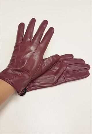 MAROON REAL LEATHER CLASSIC GLOVES