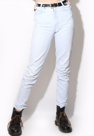 VINTAGE 90'S BLUE DENIM HIGH WAIST MOM JEANS HIGH WAISTED