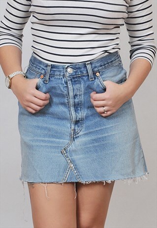 VINTAGE 501 LEVIS REWORKED DENIM MINI SKIRT