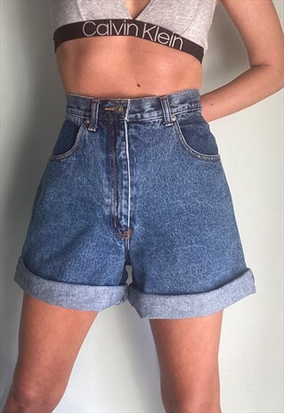 VINTAGE BLUE DENIM SHORTS