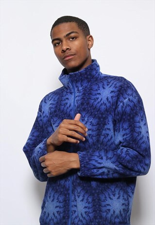 VINTAGE FILA PATTERN FLEECE BLUE