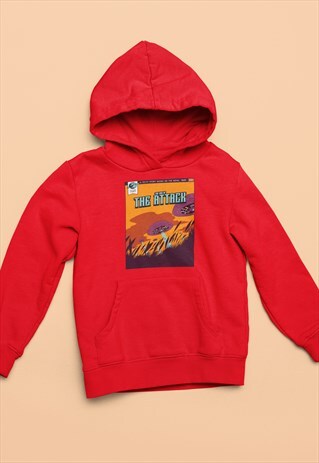 OVNI ATTACK MARTIAN RED HOODIE RETRO