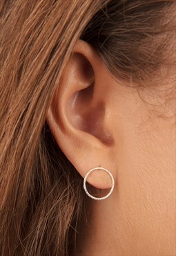 Large Circle Stud earrings sterling silver