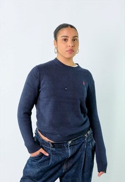 Navy Blue y2ks Polo Ralph Lauren Knit Sweatshirt