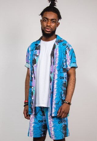 VINTAGE 90'S HAWAIIAN SHORT SLEEVE SHIRT AND SHORTS 2 PIECE