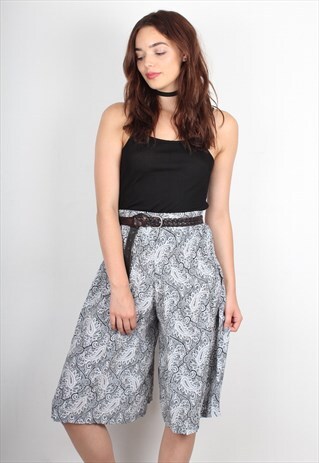 VINTAGE MONOCHROME PAISLEY CULOTTES
