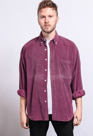 VINTAGE CORDUROY CORD SHIRT PURPLE