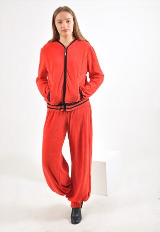 VINTAGE MEXX JOGGERS AND TRACK JACKET TRACKSUIT IN RED