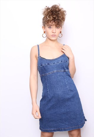 VINTAGE 90S BLUE DENIM MINI DRESS