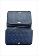 CHRISTIAN DIOR CLUTCH BAG LEATHER LOGO MONOGRAM NAVY BLUE 